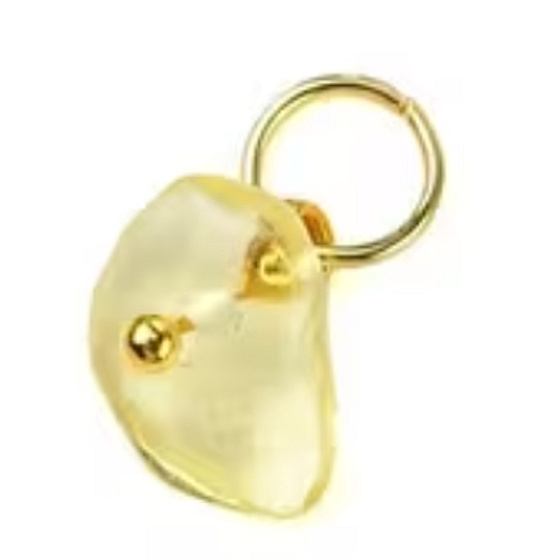 Citrine – mini pendant made of natural stone approx. 0.8–1.2 cm, gold finish | Talisman of joy and success