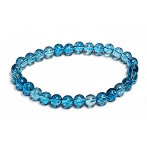 Topaz bracelet elastic natural stone, ball 6 mm / 16 - 17 cm, stone of wisdom