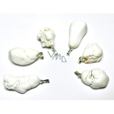 Magnesite / Howlite white natur Troml pendant natural stone, 2,2-3 cm, 1 piece, cleansing stone Magnesite / Howlite white natur Troml pendant natural stone, 2,2-3 cm, 1 piece, cleansing stone