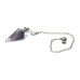 Amethyst purple pendulum natural stone 3,5 cm + chain with ball 18 cm, stone of kings and bishops