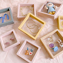 3D universal plastic frame with foil, white 5 x 5 cm