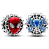 Charm Sterling silver 925 Marvel Spiderman Mask, bead on bracelet movie