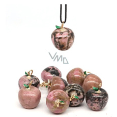 Rhodonite Apple of Knowledge pendant, natural stone 2,7 x 15 mm, hand carved, great healer of hearts Rhodonite Apple of Knowledge pendant, natural stone 2,7 x 15 mm, hand carved, great healer of hearts