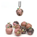 Rhodonite Apple of Knowledge pendant, natural stone 2,7 x 15 mm, hand carved, great healer of hearts