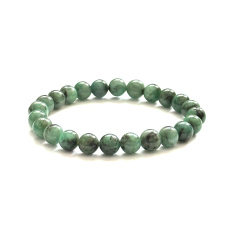 Emerald stone bracelet elastic natural stone, ball 5,5 - 6 mm /16 - 17cm, Emerald A+++, true-love-happiness-prosperity-creativity