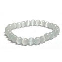Ulexit / Cat's eye bracelet elastic natural stone, ball 8 mm / 16 - 17 cm