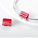 Sterling silver 925 London, red bus, travel bracelet bead