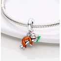 Charm Sterling silver 925 Sloth, animal bracelet pendant