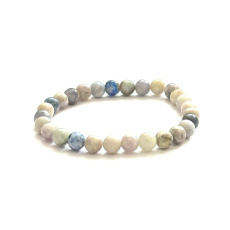 Hackmanit bracelet elastic natural stone, ball 6 mm / 16 - 17 cm, stone of double cleansing, body and soul