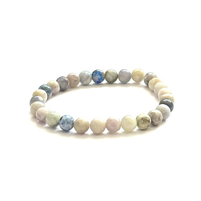 Hackmanit bracelet elastic natural stone, ball 6 mm / 16 - 17 cm, stone of double cleansing, body and soul