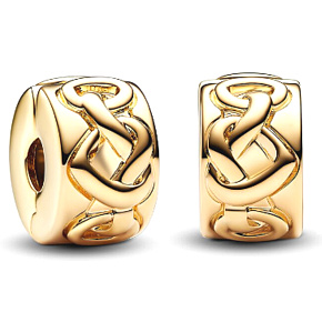 Charm Sterling Silver 925 Intertwined Hearts, Love Bracelet Bead