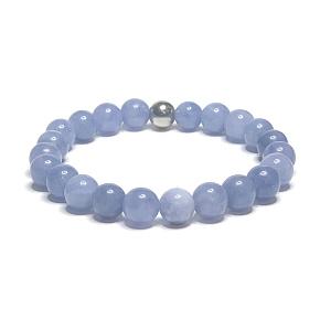 Tourmaline Indicolit blue bracelet elastic natural stone, ball 8 mm / 16-17 cm, guardian of good mood