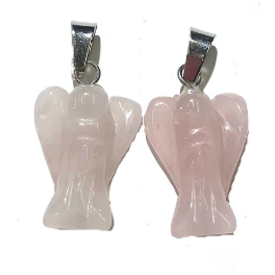 Rosie's Angel guardian pendant natural stone, hand cut 2 - 2,2 cm, stone of love