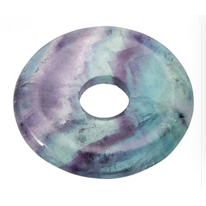 Fluorite Rainbow Donut natural stone 30 mm, stone of geniuses