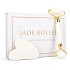 Quartz Gua Sha 5 x 8 cm + massage roller 14 x 5,5 cm reduces wrinkles, swelling, improves skin elasticity, set