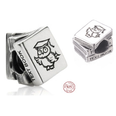 Sterling Silver 925 Graduation, Graduation Text Book, Graduate Bead Bracelet