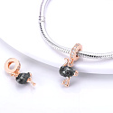 Charm Sterling silver 925 Ostrich rose gold plated, animal bracelet pendant