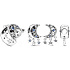 Charm Sterling silver 925 Crescent and stars, bead on bracelet universe