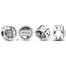 Charm Sterling silver 925 Marvel Star Wars C3PO and R2D2, bracelet bead