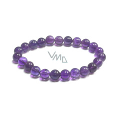 Amethyst bracelet elastic natural stone, bead 8 - 9 mm / 16 - 17 cm, AA quality, stone of kings and bishops Amethyst bracelet elastic natural stone, bead 8 - 9 mm / 16 - 17 cm, AA quality, stone of kings and bishops