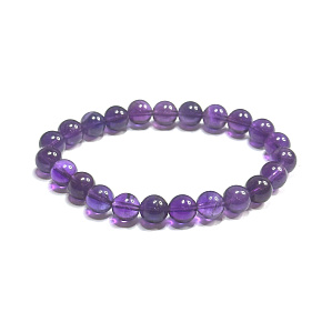 Amethyst bracelet elastic natural stone, bead 8 - 9 mm / 16 - 17 cm, AA quality, stone of kings and bishops Amethyst bracelet elastic natural stone, bead 8 - 9 mm / 16 - 17 cm, AA quality, stone of kings and bishops