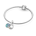 Sterling silver 925 Camping night sky - camping 2in1, bracelet pendant symbol
