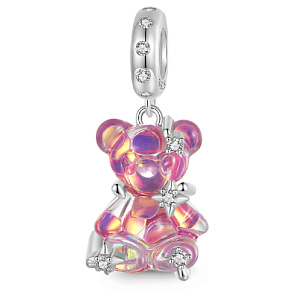 Charm Sterling Silver 925 Rainbow Bear Fantastic Dream, Animal Bracelet Pendant