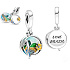 Sterling silver 925 I Love Brazil - Brazilian Beach, 2in1 travel bracelet pendant