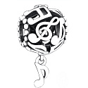 Sterling silver 925 Punched musical notes, bead on bracelet symbol