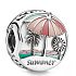 Charm Sterling silver 925 Summer on the beach - Summer, bead for travel bracelet