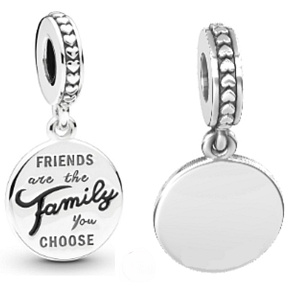 Charm Sterling silver 925 Friends are the family you choose, friendship bracelet pendant Charm Sterling silver 925 Friends are the family you choose, friendship bracelet pendant