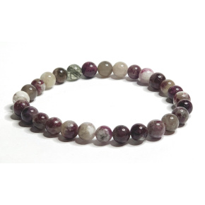 Tourmaline bracelet elastic natural stone, ball 6 mm / 16 - 17 cm, guardian of good mood