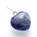 Sodalite Heart pendant natural stone 15 mm, 1 piece, stone communication