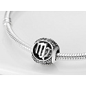 Virgo, sign of the zodiac, pendant for bracelet made of silver + cubic zirconia, ball 9 mm 1 piece