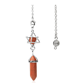 Jasper Merkaba + pendulum, natural stone pendant 71 x 8 x 8 mm