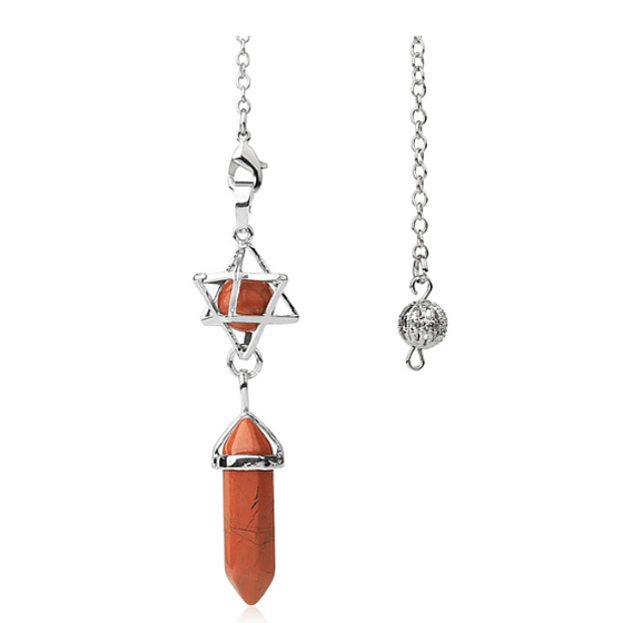 Jasper Merkaba + pendulum, natural stone pendant 71 x 8 x 8 mm