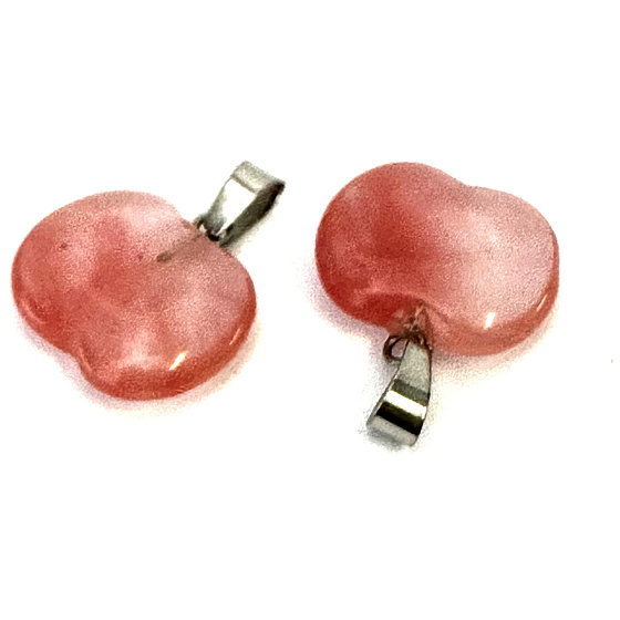 Rose Quartz Apple of Knowledge pendant natural stone 1.5 cm, stone of stones