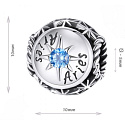 Charm Sterling silver 925 Zodiac sign, cubic zirconia Aries, bead for bracelet