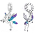Charm Sterling silver 925 Pegasus, Unicorn flying, animal bracelet pendant