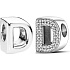 Sterling silver 925 Alphabet letter D, bead for bracelet