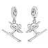 Charm Sterling silver 925 Skiing Wonderful Journey, pendant on bracelet sport