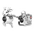 Charm Sterling silver 925 Santa and Rudolph on a sleigh, bead on a bracelet Christmas