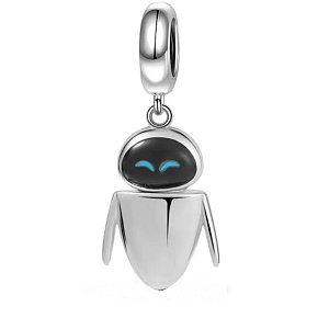 Charm Sterling silver 925 Disney Pixar Wall-E, Eva robot, movie bracelet pendant