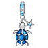 Charm Sterling silver 925 Turtle + starfish 2in1, animal bracelet pendant