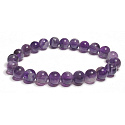 Amethyst chevron bracelet elastic natural stone, 8 mm bead / 16 - 17 cm, stone of kings and bishops
