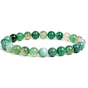 Agate green lace bracelet elastic natural stone, ball 6 mm / 16 - 17 cm, symbolizes the element of earth