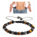 Hematite / Tiger Eye / Obsidian weight loss bracelet natural stone, hand knitted, adjustable size, ball 6 mm