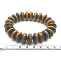 Tiger eye bracelet elastic natural stone, donut 1,5 cm / 16-17 cm, stone of the sun and earth, brings luck and wealth