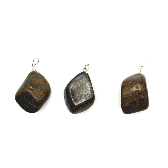 Bronzite Troml pendant natural stone, 2,2 - 3 cm, 1 piece, highly protective stone