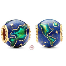 Charm Sterling Silver 925 Planet Earth, Space Bracelet Pendant